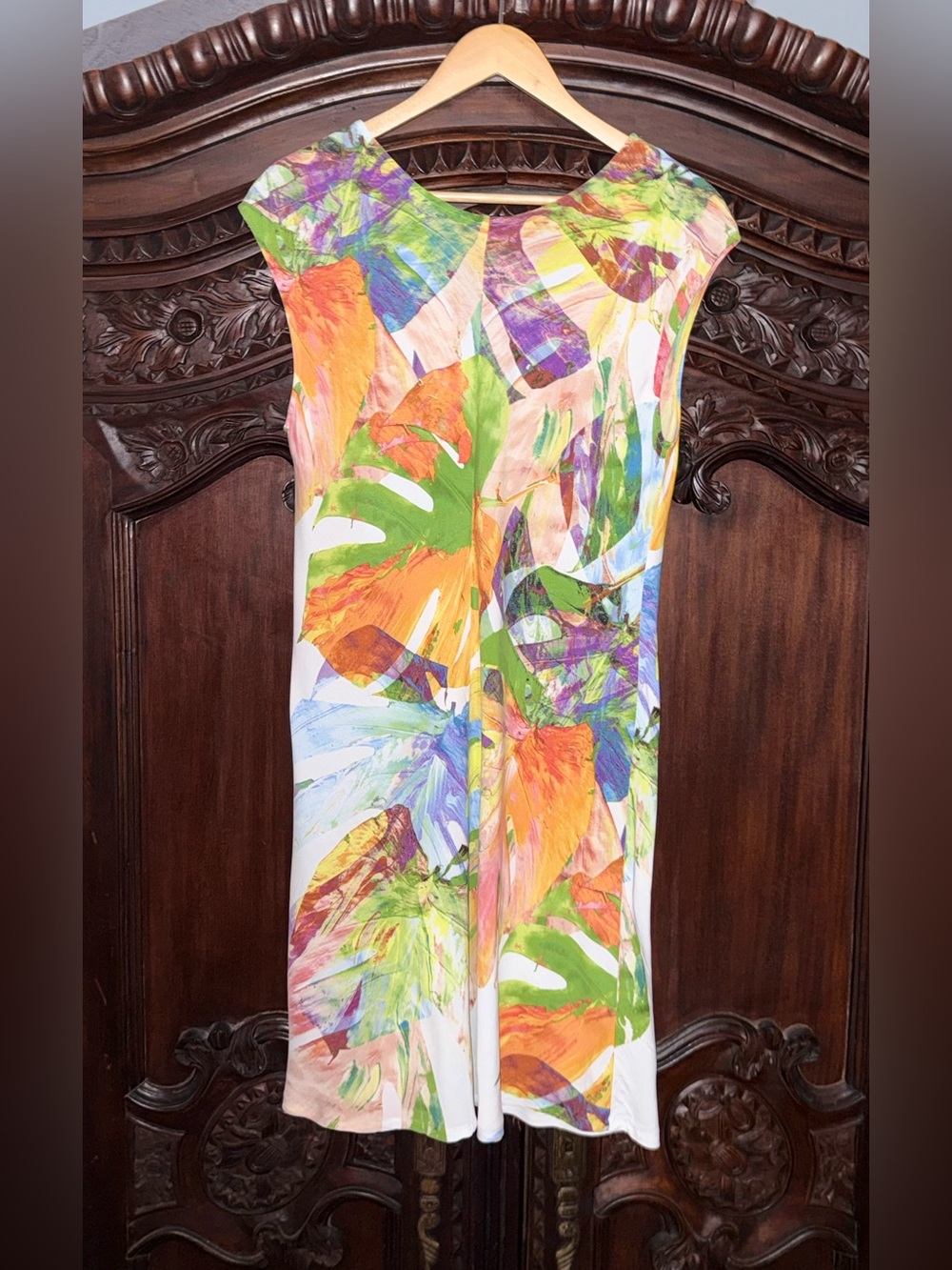 Vintage JAMS World Monstera Pull Over V Neck Dress! - Picture 5 of 8